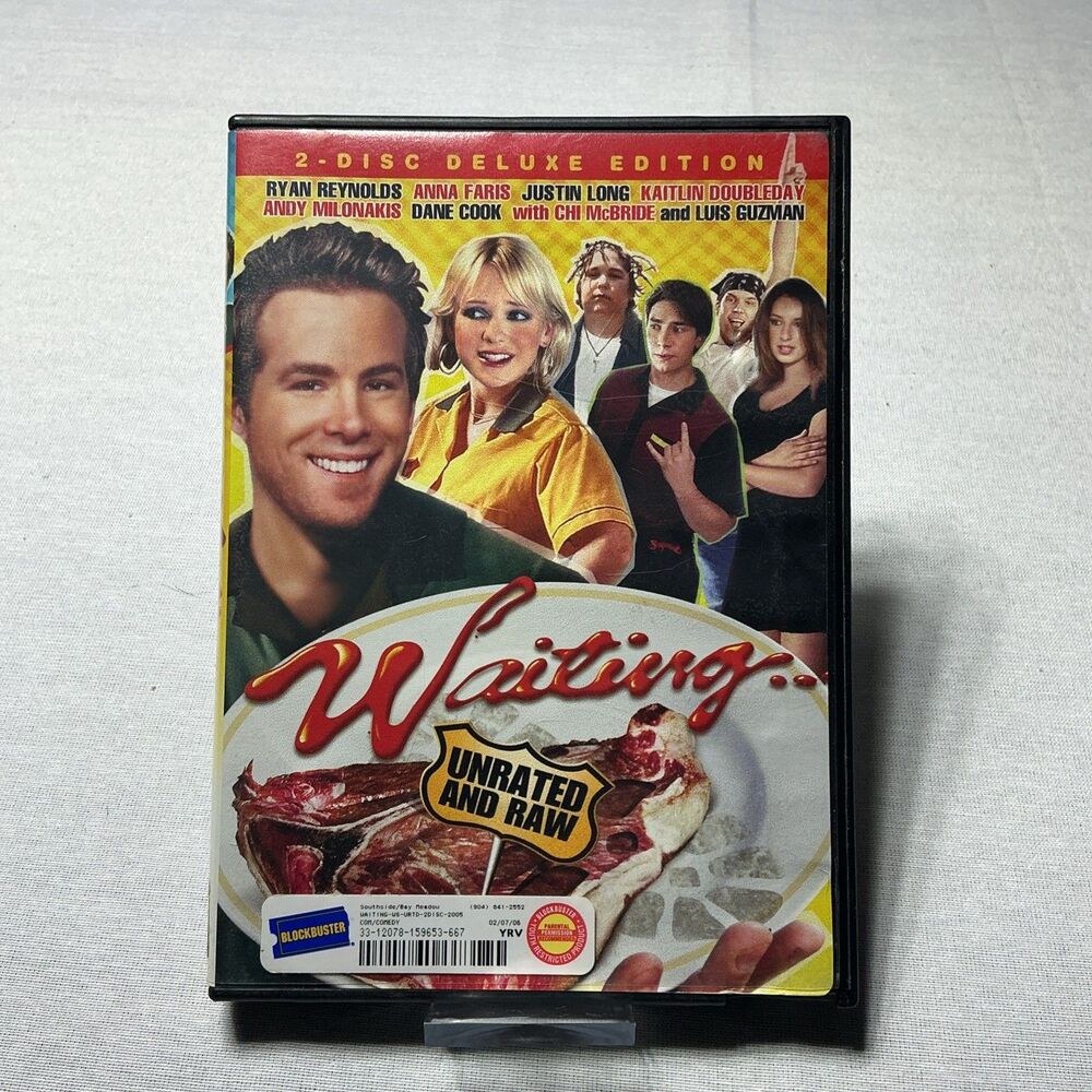 Waiting... DVD 2005 Unrated & Raw 2-Disc Deluxe Edition Ryan Reynolds Comedy